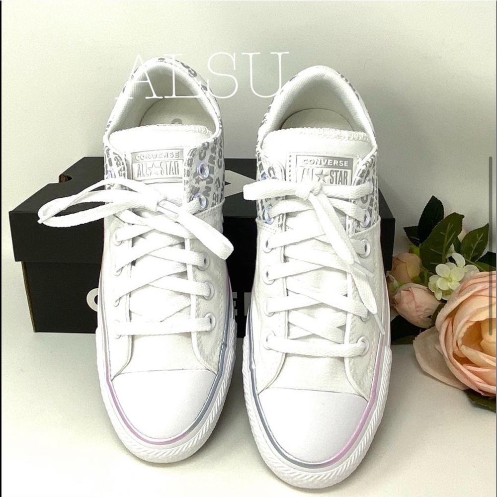 Converse Ctas Madison Ox Canvas White Silver Print - Picture 3 of 8
